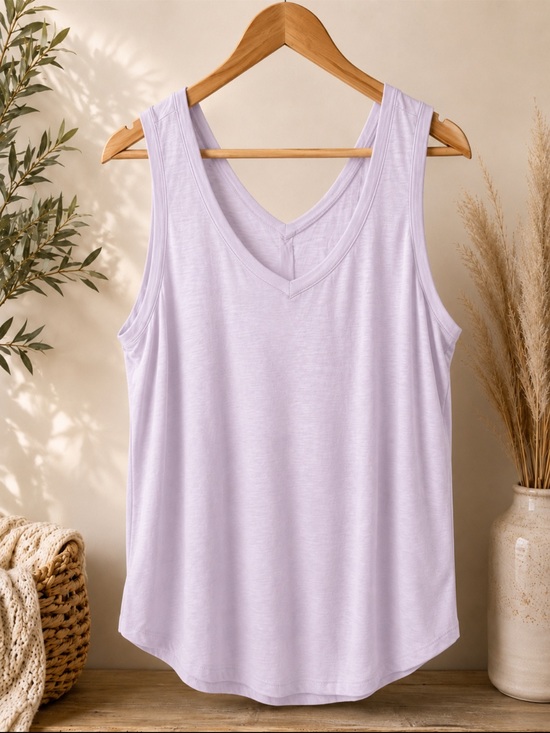 Hyba Tops - Women's Lavender Scoop Neck Tank Top